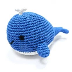 Knit Whale Squeaky Dog Toy