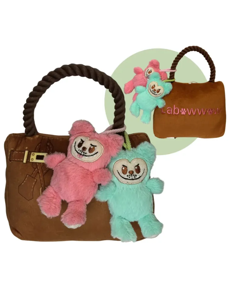 Labowwow Handbag Squeaky Plush Dog Toy