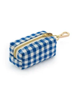 Lake Blue Gingham Waste Dog Bag Holder