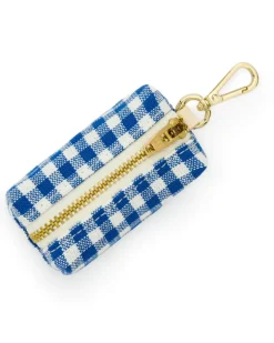 Lake Blue Gingham Waste Dog Bag Holder