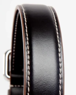 Leather Dog Collar in Black (Made in Italy)