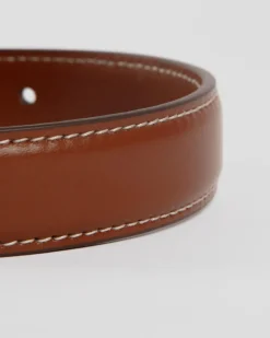 Leather Dog Collar in Tobacco Brown (Made in Italy)