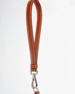 Leather Dog Leash in Tobacco Brown (Made in Italy)