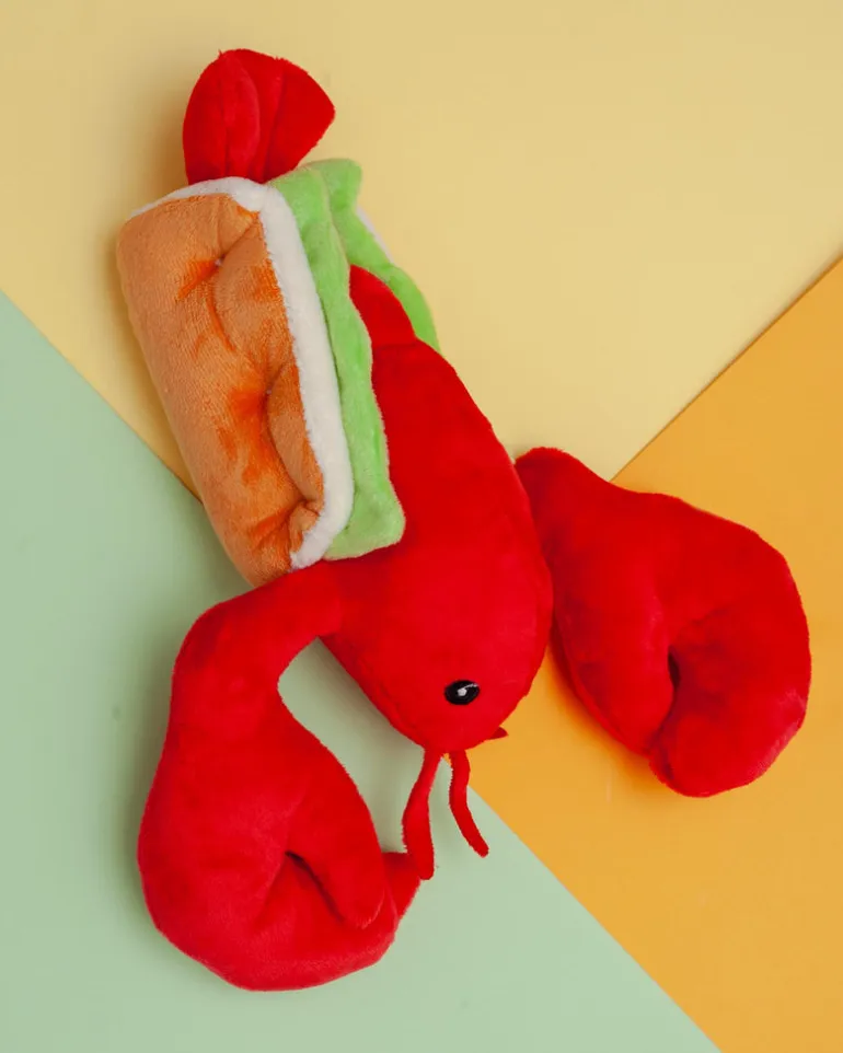 Lobster Roll Squeaky + Crinkle Dog Toy (12")