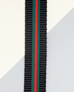 Luxe Green & Red Stripe Dog Leash (Made in NYC)