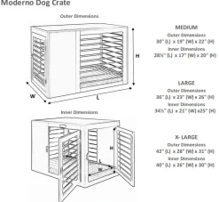 Moderno Dog Crate in Grey(Direct Ship)
