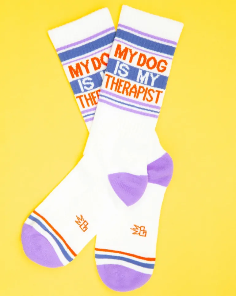 My Dog is My Therapist Gym Crew Socks (for Humans)