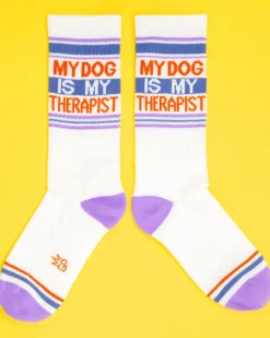 My Dog is My Therapist Gym Crew Socks (for Humans)