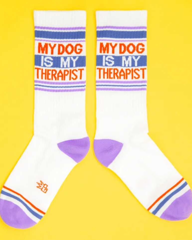 My Dog is My Therapist Gym Crew Socks (for Humans)