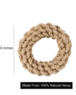 Natural Hemp Rope Ring Dog Toy