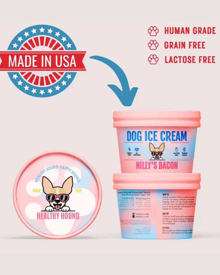 Nilly's Bacon Human Grade Dog Ice Cream Mix (Lactose-Free)