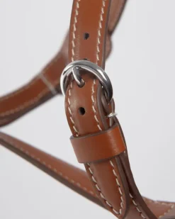 Nuvola Leather Dog Harness in Tobacco Brown (Made in Italy)