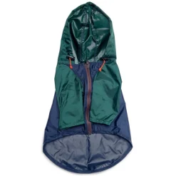 Nylon Colorblock Dog Rainbreaker in Hunter Green & Navy (Exclusive to DOG & CO.)