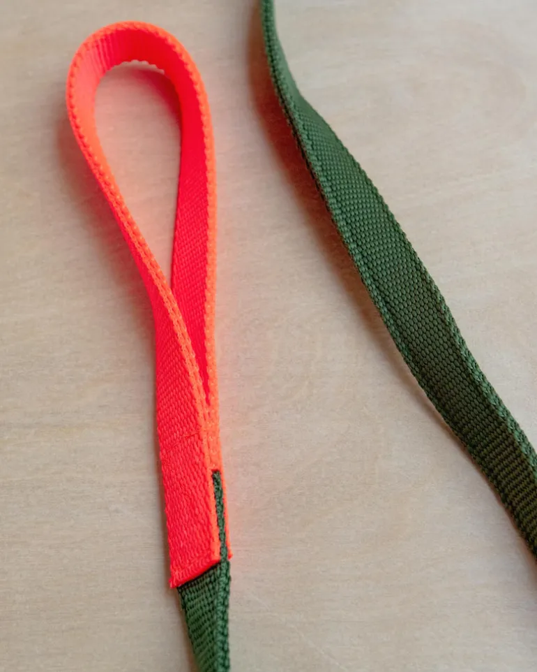 Nylon Dog Leash in Navy & Neon Pink (Made in the USA)