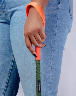 Nylon Dog Leash in Olive & Neon Orange (Made in the USA)
