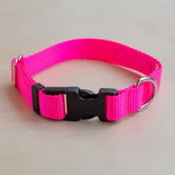 Nylon Metropolitan Collar in Neon Pink (Made in the USA)