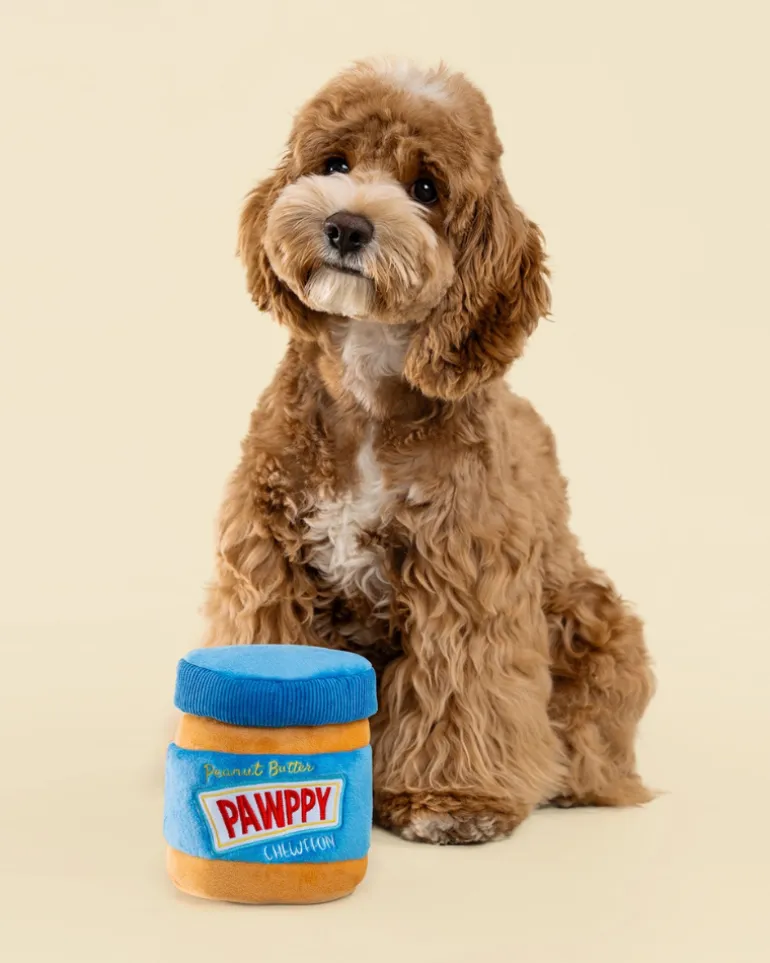 Pawppy Peanut Butter Jar Dog Treat Toy