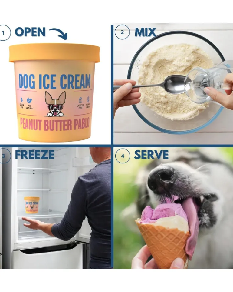 Peanut Butter Pablo Human Grade Dog Ice Cream Mix (Lactose-Free)