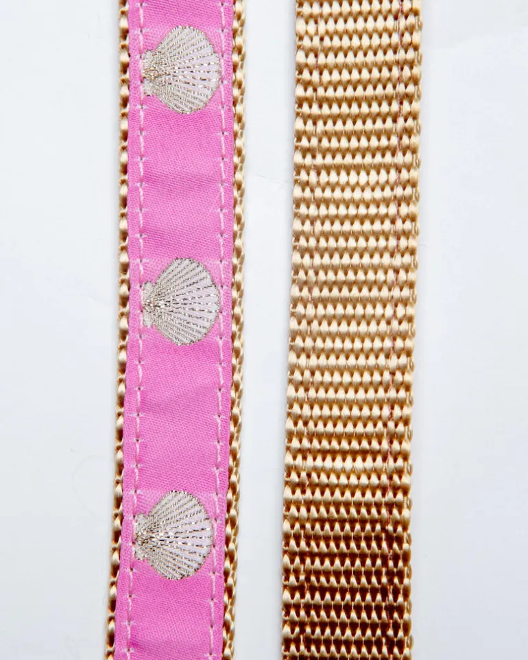 Pink Scallop Shell Adjustable Dog Collar (Made in the USA)