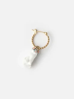 Porcelain Cat Charm Earring