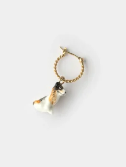 Porecelain Dog Charm Earring
