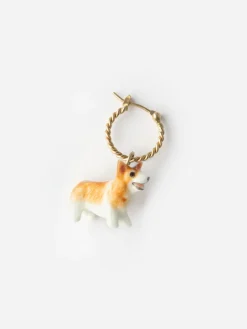 Porecelain Dog Charm Earring