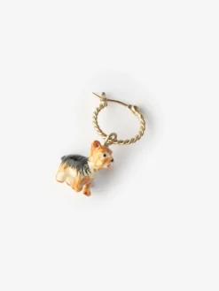 Porecelain Dog Charm Earring