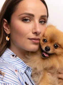 Porecelain Dog Charm Earring