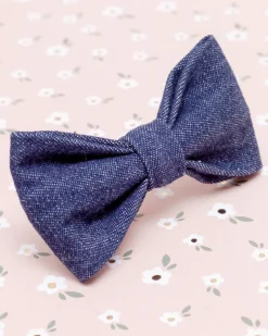 Railroad Denim Dog Bow Tie (Made in the USA)