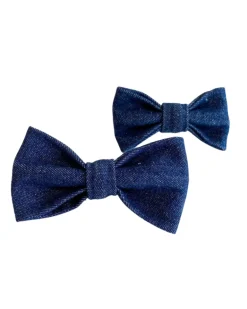 Railroad Denim Dog Bow Tie (Made in the USA)