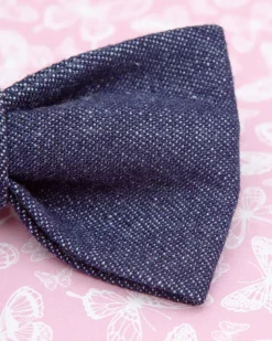 Railroad Denim Dog Bow Tie (Made in the USA)