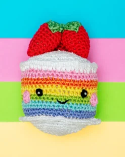 Rainbow Cake Organic Knit Dog Toy
