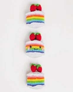 Rainbow Cake Organic Knit Dog Toy