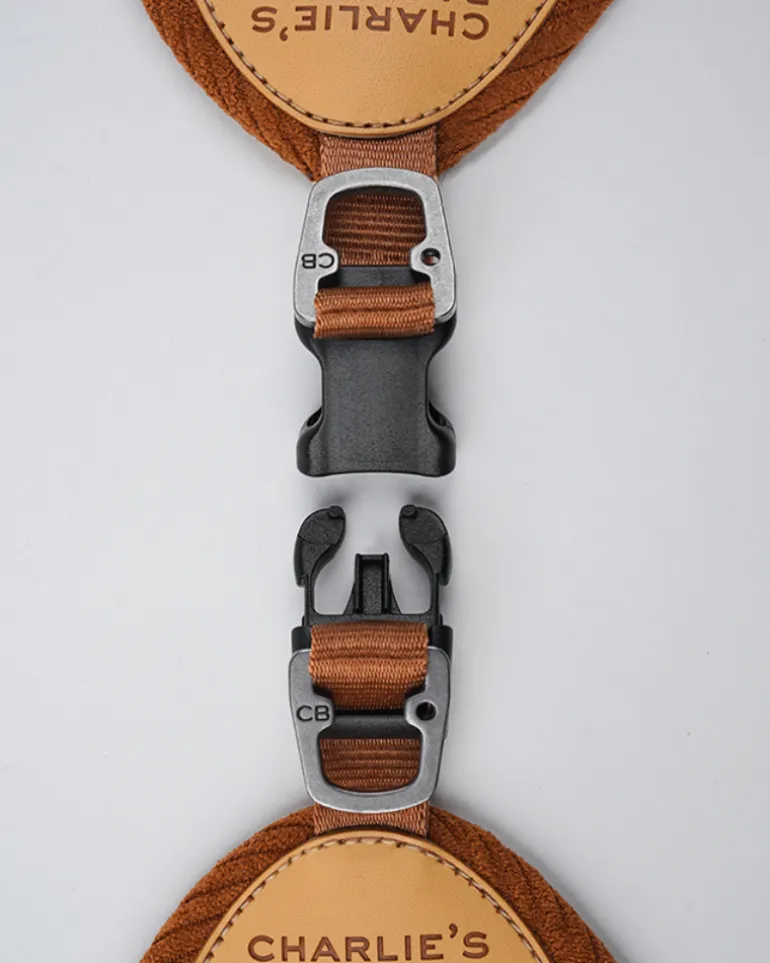 "Roy" Corduroy Buckle Up Easy Dog Harness in Caramel