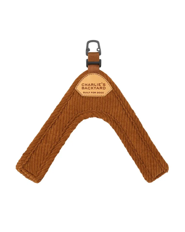 "Roy" Corduroy Buckle Up Easy Dog Harness in Caramel