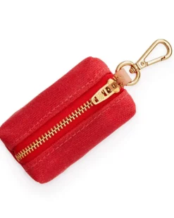Ruby Red Waxed Canvas Wasted Bag Dispenser (Made in the USA)