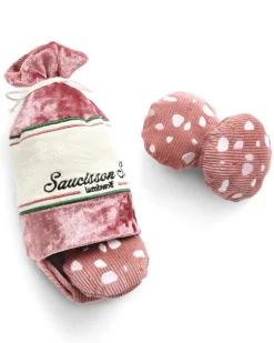 Saucisson Sec Squeaky Enrichment Plush Dog Toy