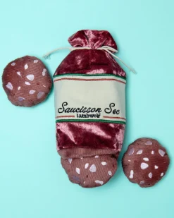 Saucisson Sec Squeaky Enrichment Plush Dog Toy