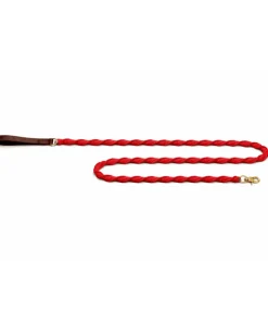 Seaside Cotton Woven Rope Dog Leash in Red