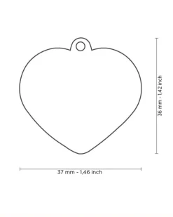 Silver Glitter Heart Custom Pet ID Tag