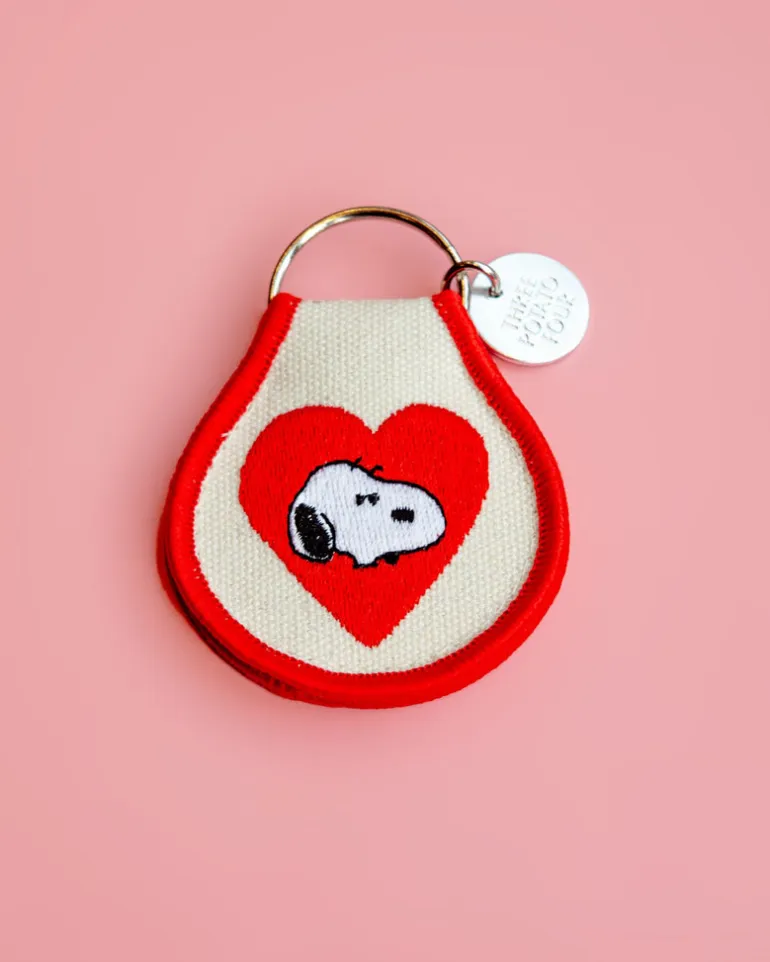 Snoopy Keychain in Doghouse Flower or Red Heart