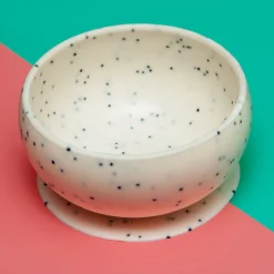 Speckle Silicone Suction Food & Water Bowl