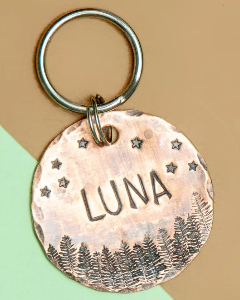 Starry Forest Custom Dog ID Tag (Custom/Drop-Ship) (Made in the USA)