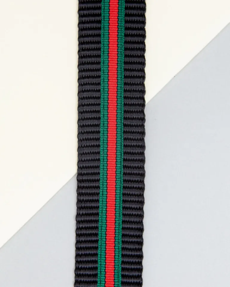 Step-In Dog Harness in Luxe Green & Red Stripe (Made in NYC)