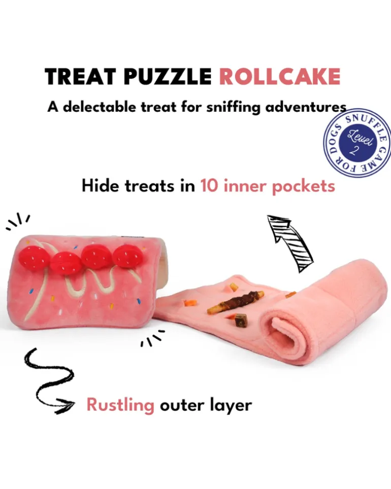 Strawberry Snuffle Cake Dog Treat Toy