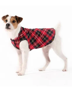 Stretch Fleece in Red Tartan Plaid (Made in the USA)