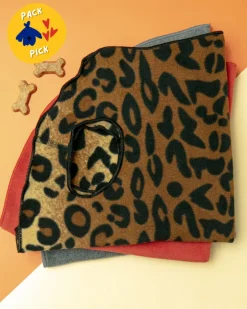 Stretch Fleece Pullover in Leopard Print