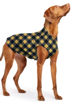 Stretch Fleece Pullover in Yellow Buffalo Plaid (Made in the USA)