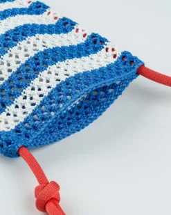 Stripe Raffia Crossbody Dog Walking Pouch