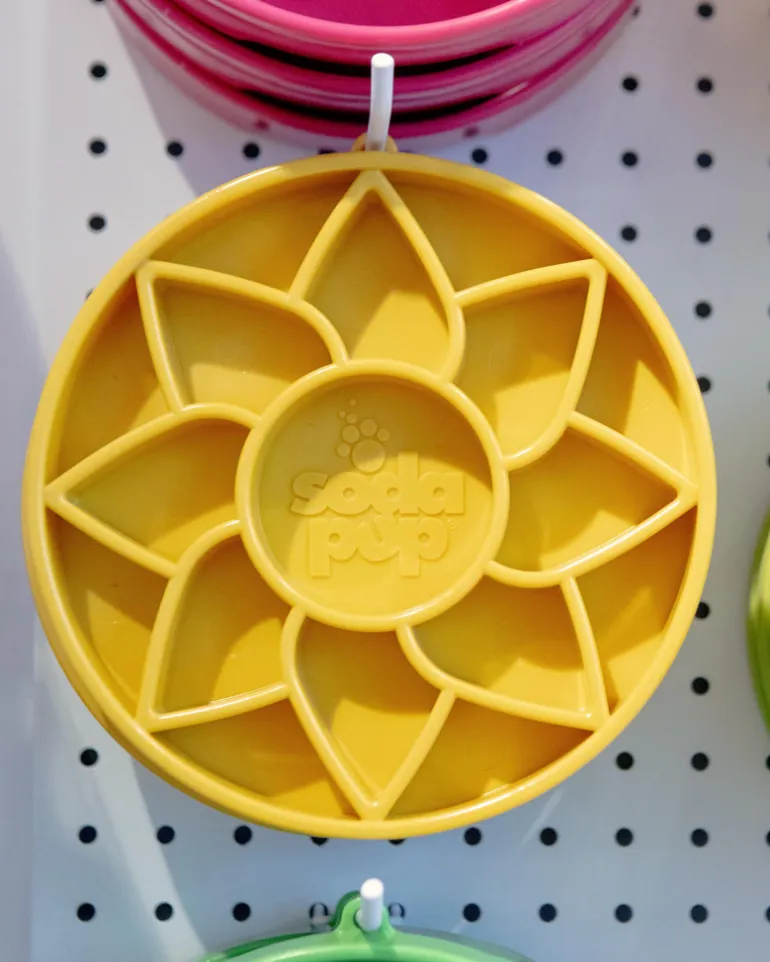 Sunflower Shallow Slow Feeder Tray for Dogs (Made in the USA)